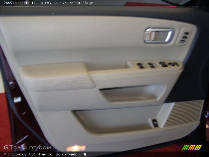 Dark Cherry Pearl / Beige 2009 Honda Pilot Touring 4WD