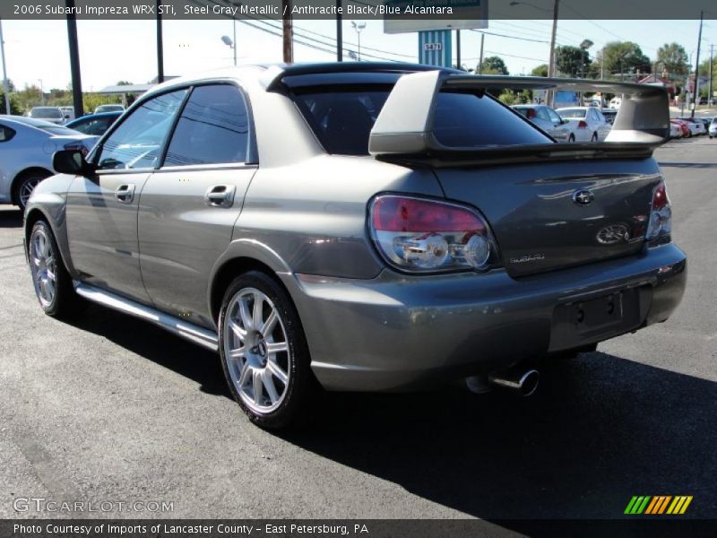 Steel Gray Metallic / Anthracite Black/Blue Alcantara 2006 Subaru Impreza WRX STi