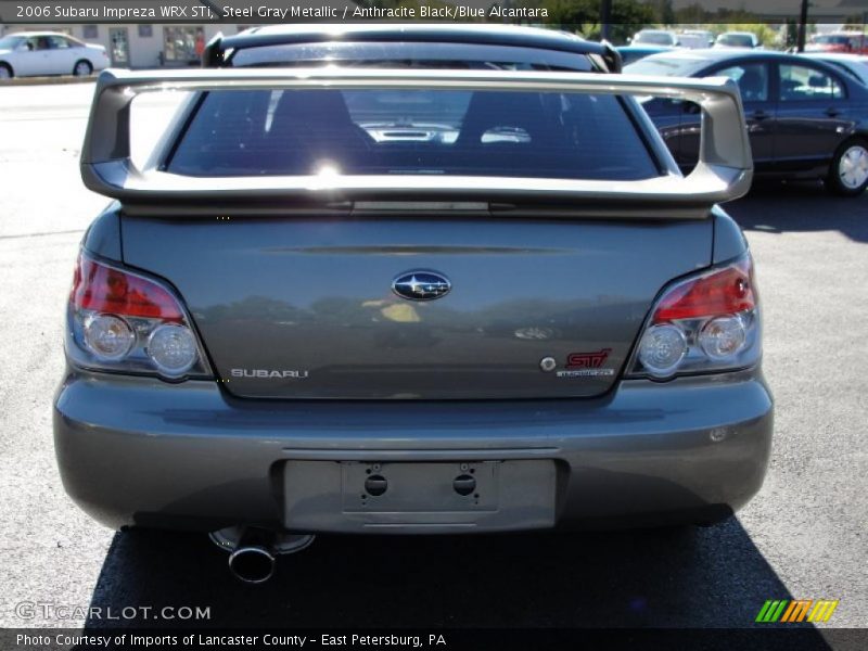 Steel Gray Metallic / Anthracite Black/Blue Alcantara 2006 Subaru Impreza WRX STi
