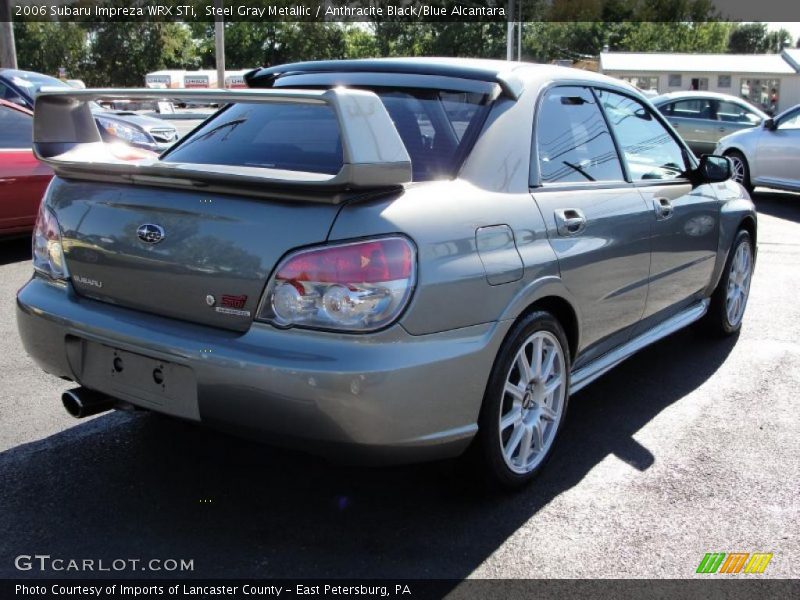Steel Gray Metallic / Anthracite Black/Blue Alcantara 2006 Subaru Impreza WRX STi