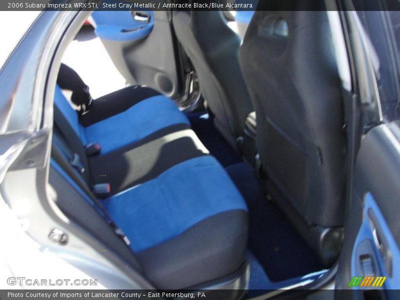 Steel Gray Metallic / Anthracite Black/Blue Alcantara 2006 Subaru Impreza WRX STi