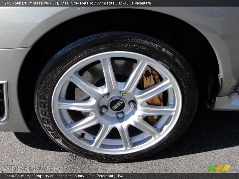 Steel Gray Metallic / Anthracite Black/Blue Alcantara 2006 Subaru Impreza WRX STi