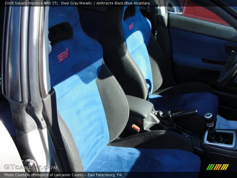 Steel Gray Metallic / Anthracite Black/Blue Alcantara 2006 Subaru Impreza WRX STi