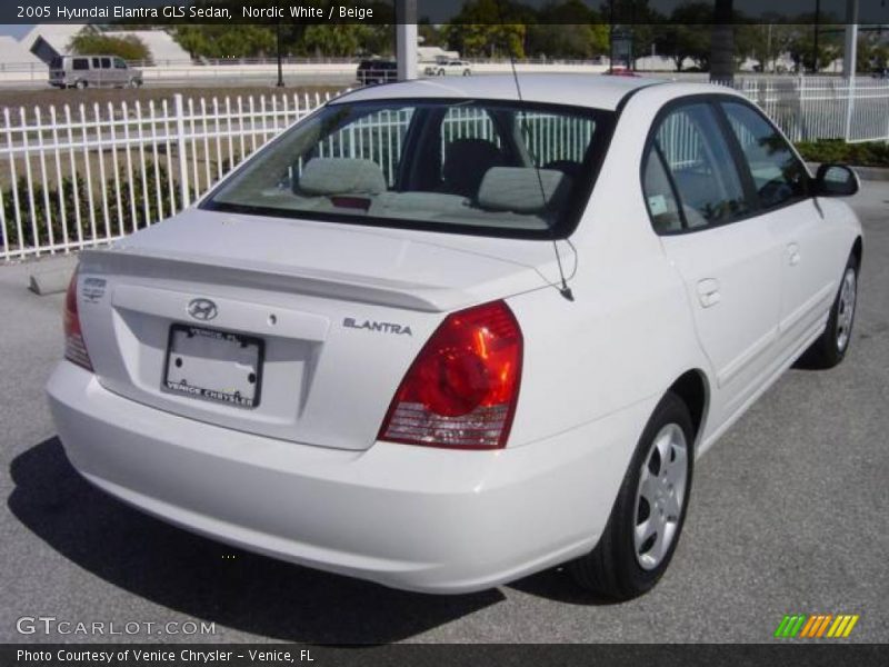 Nordic White / Beige 2005 Hyundai Elantra GLS Sedan