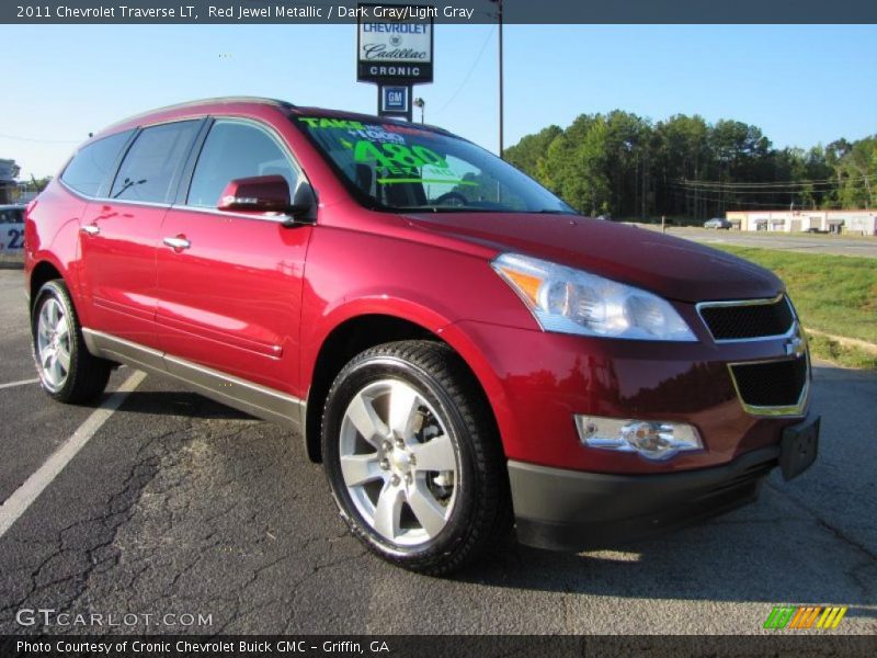 Red Jewel Metallic / Dark Gray/Light Gray 2011 Chevrolet Traverse LT