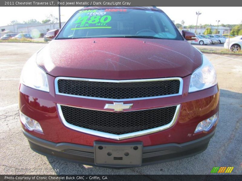Red Jewel Metallic / Dark Gray/Light Gray 2011 Chevrolet Traverse LT
