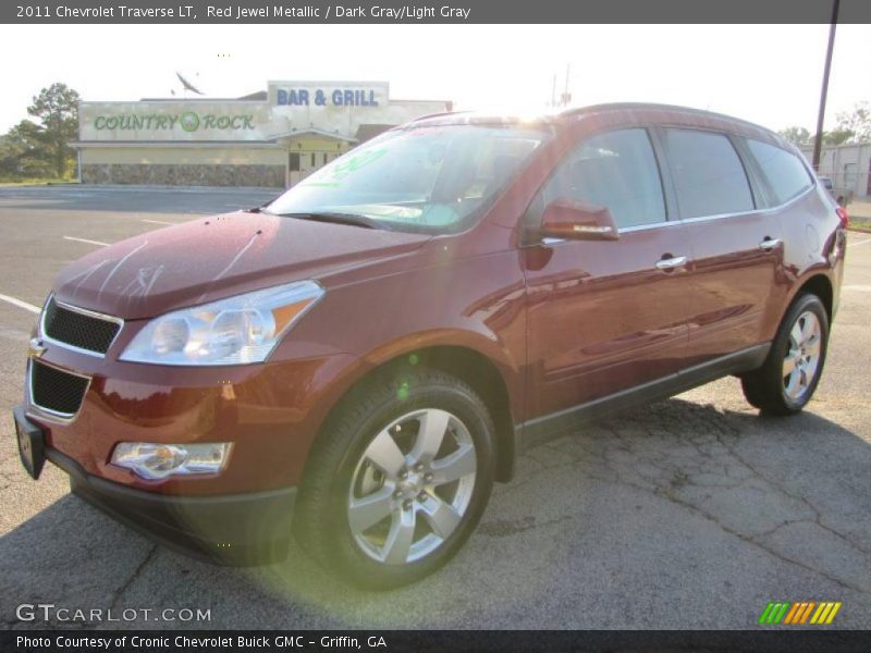 Red Jewel Metallic / Dark Gray/Light Gray 2011 Chevrolet Traverse LT