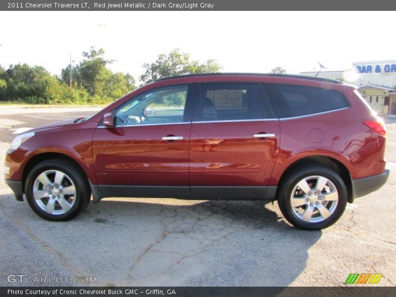Red Jewel Metallic / Dark Gray/Light Gray 2011 Chevrolet Traverse LT