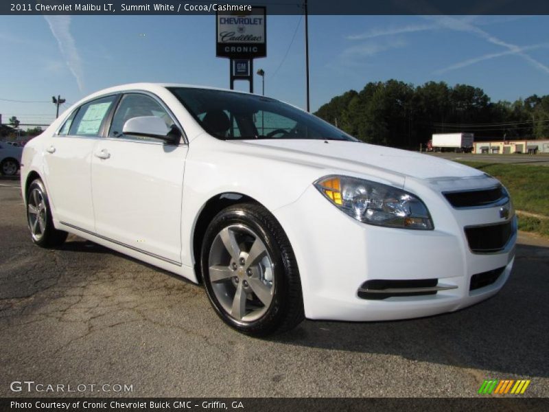 Summit White / Cocoa/Cashmere 2011 Chevrolet Malibu LT