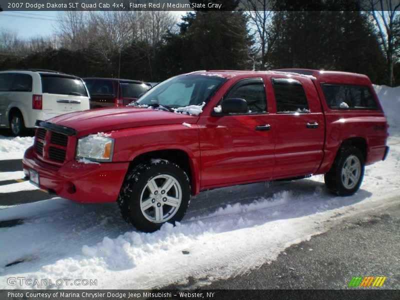 Flame Red / Medium Slate Gray 2007 Dodge Dakota SLT Quad Cab 4x4