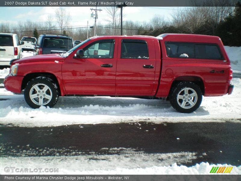 Flame Red / Medium Slate Gray 2007 Dodge Dakota SLT Quad Cab 4x4