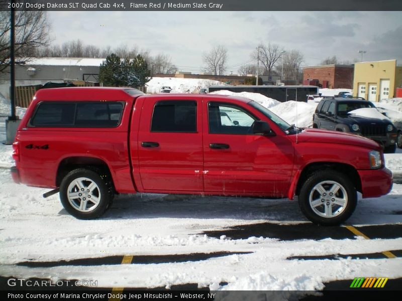 Flame Red / Medium Slate Gray 2007 Dodge Dakota SLT Quad Cab 4x4