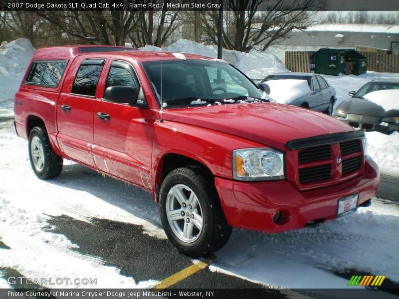 Flame Red / Medium Slate Gray 2007 Dodge Dakota SLT Quad Cab 4x4