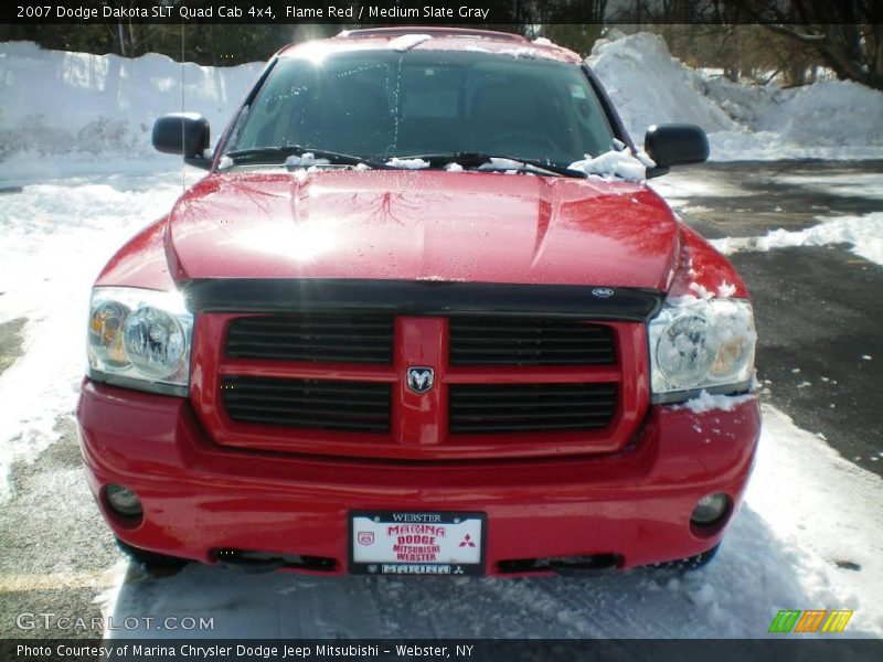 Flame Red / Medium Slate Gray 2007 Dodge Dakota SLT Quad Cab 4x4