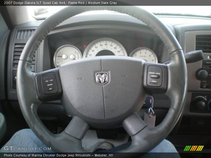 Flame Red / Medium Slate Gray 2007 Dodge Dakota SLT Quad Cab 4x4