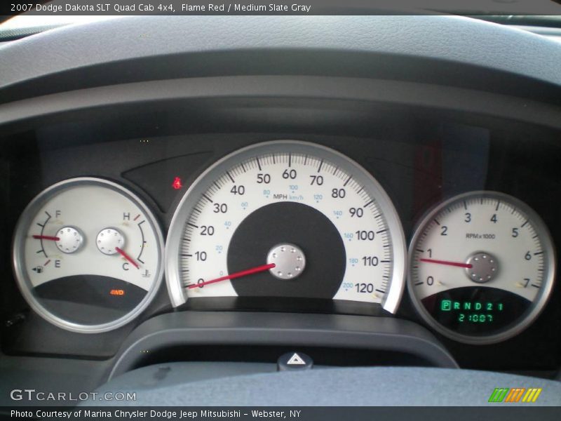 Flame Red / Medium Slate Gray 2007 Dodge Dakota SLT Quad Cab 4x4