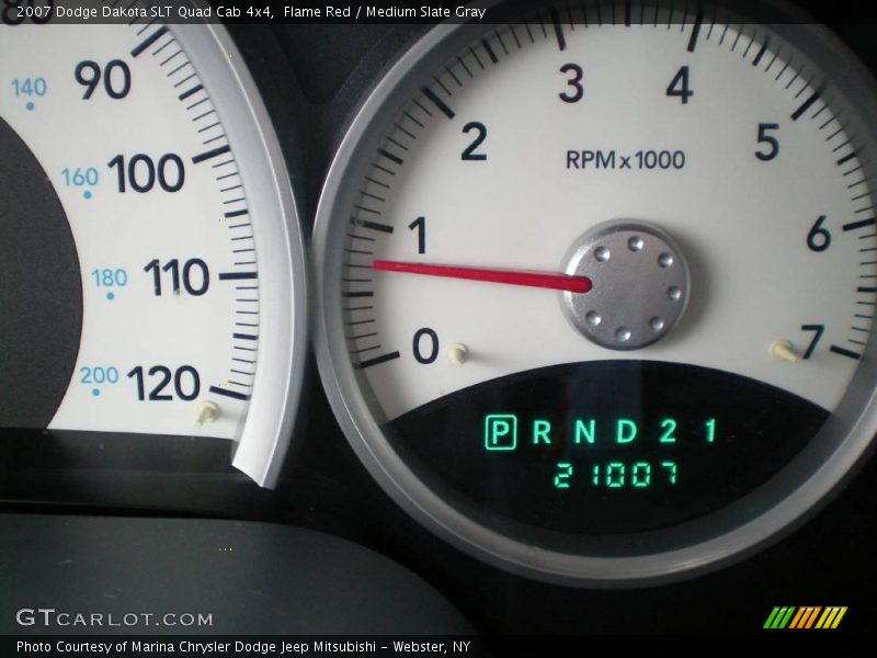 Flame Red / Medium Slate Gray 2007 Dodge Dakota SLT Quad Cab 4x4