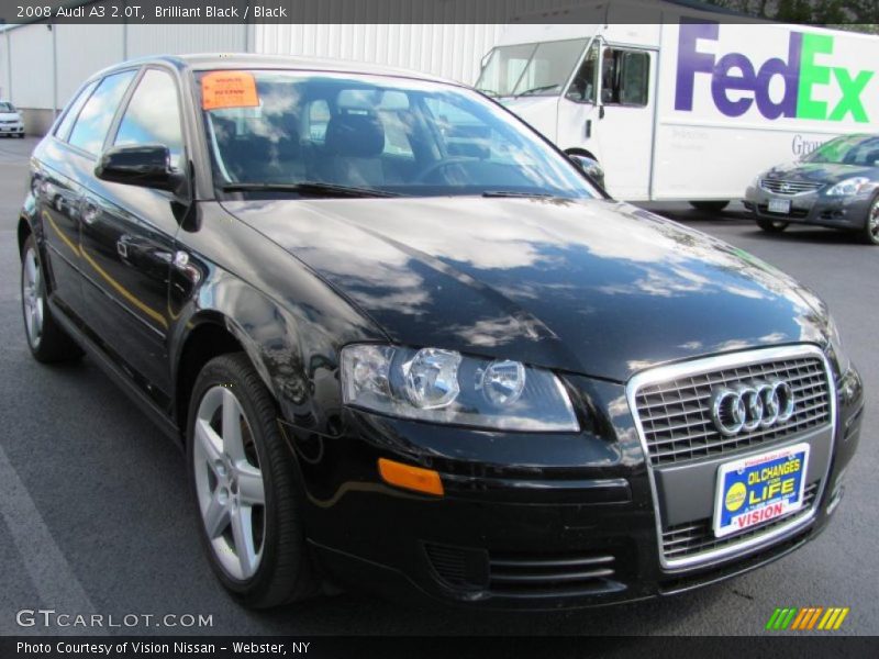 Brilliant Black / Black 2008 Audi A3 2.0T
