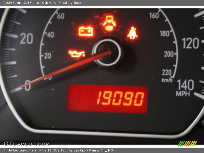 Quicksilver Metallic / Black 2009 Suzuki SX4 Sedan