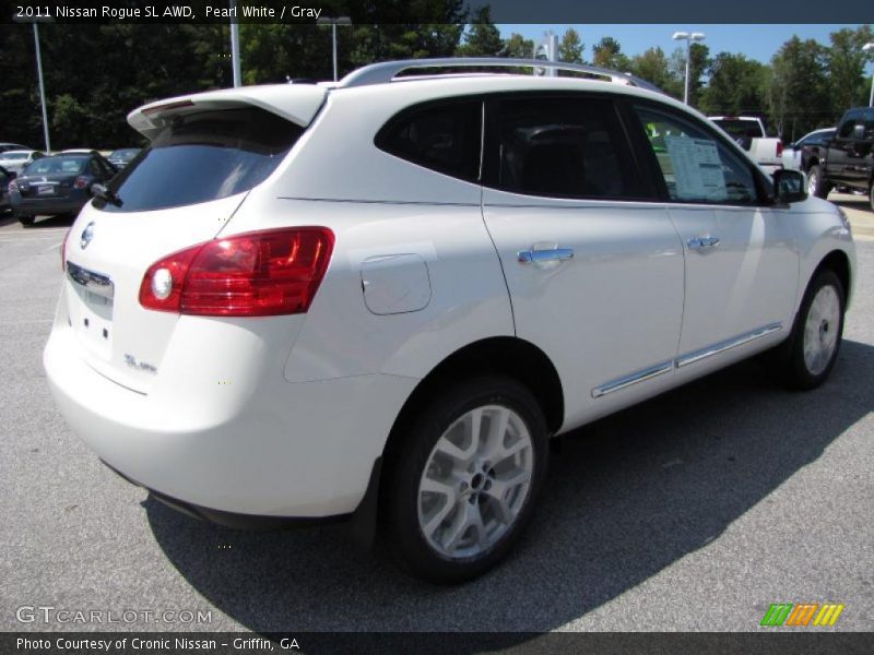 Pearl White / Gray 2011 Nissan Rogue SL AWD