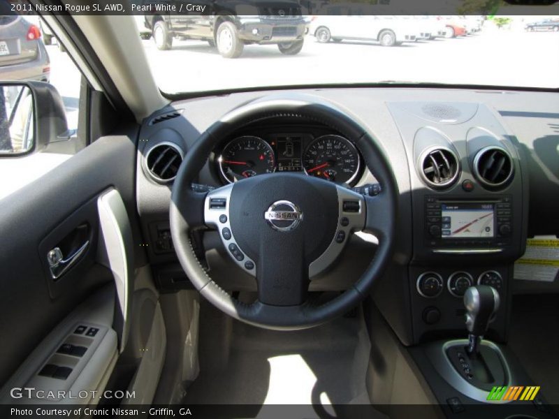 Pearl White / Gray 2011 Nissan Rogue SL AWD