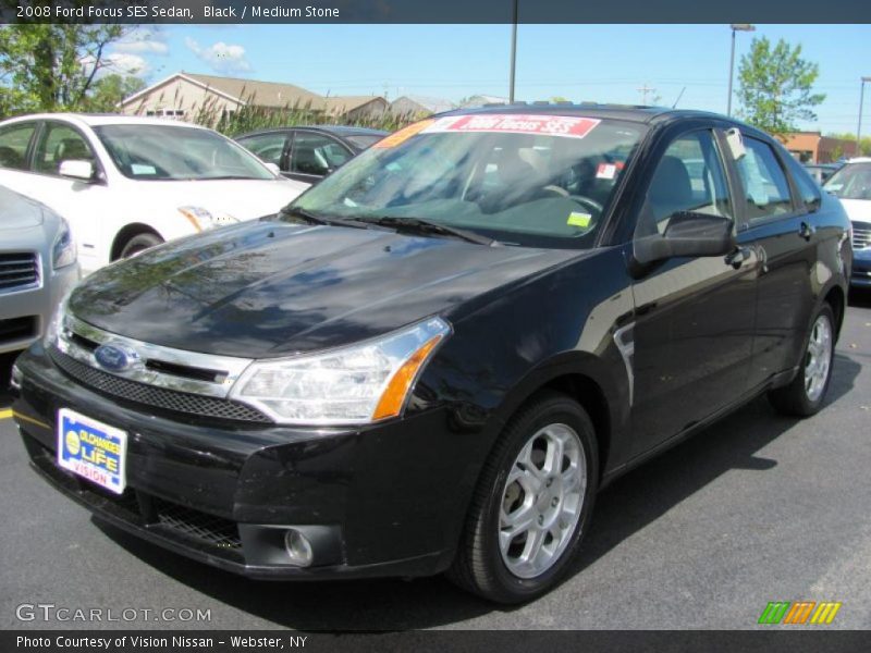 Black / Medium Stone 2008 Ford Focus SES Sedan