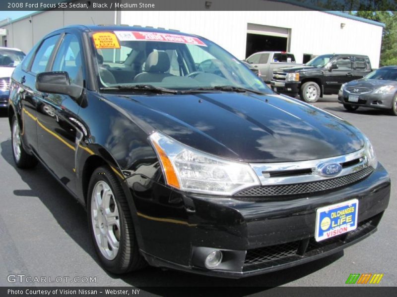 Black / Medium Stone 2008 Ford Focus SES Sedan