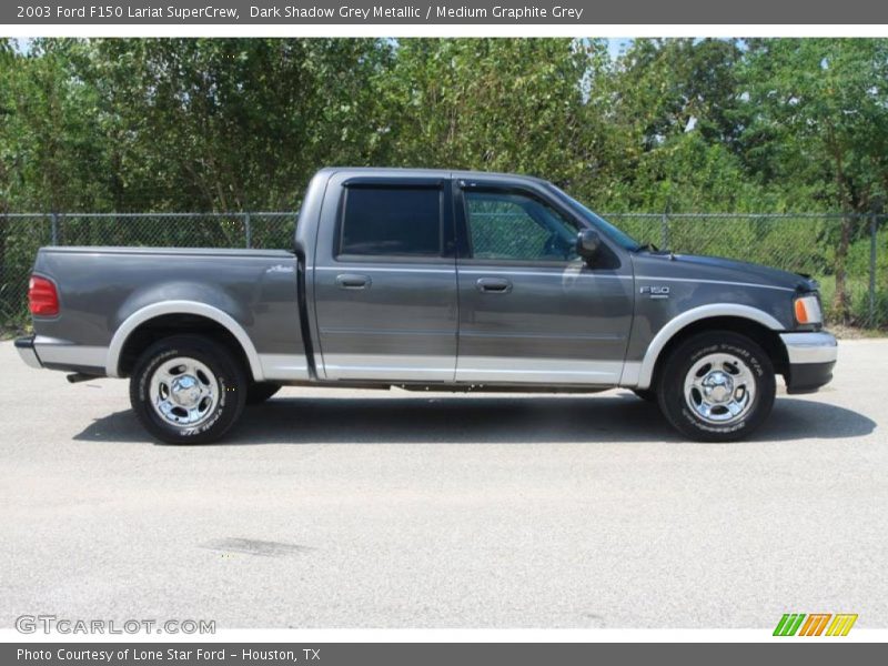 Dark Shadow Grey Metallic / Medium Graphite Grey 2003 Ford F150 Lariat SuperCrew