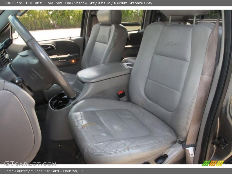 Dark Shadow Grey Metallic / Medium Graphite Grey 2003 Ford F150 Lariat SuperCrew