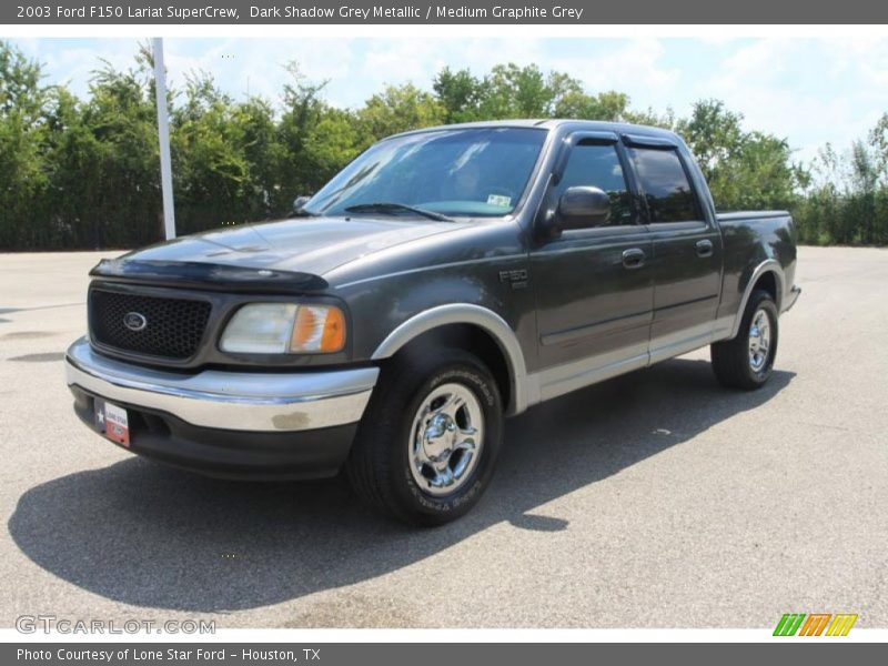 Dark Shadow Grey Metallic / Medium Graphite Grey 2003 Ford F150 Lariat SuperCrew