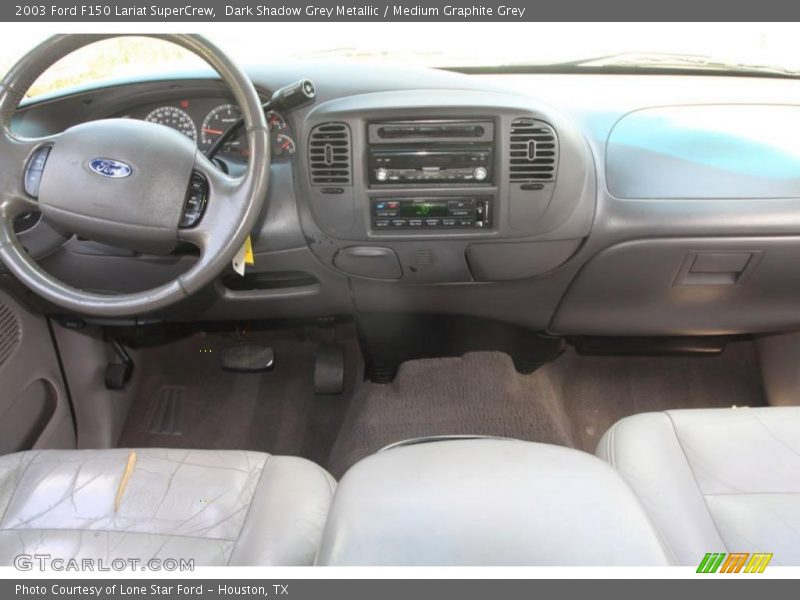 Dark Shadow Grey Metallic / Medium Graphite Grey 2003 Ford F150 Lariat SuperCrew