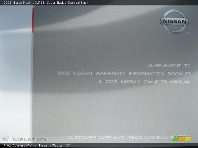 Super Black / Charcoal Black 2008 Nissan Maxima 3.5 SE