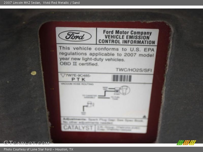 Vivid Red Metallic / Sand 2007 Lincoln MKZ Sedan