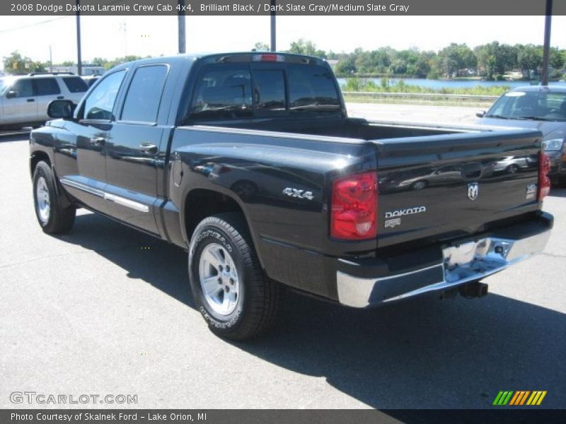 Brilliant Black / Dark Slate Gray/Medium Slate Gray 2008 Dodge Dakota Laramie Crew Cab 4x4