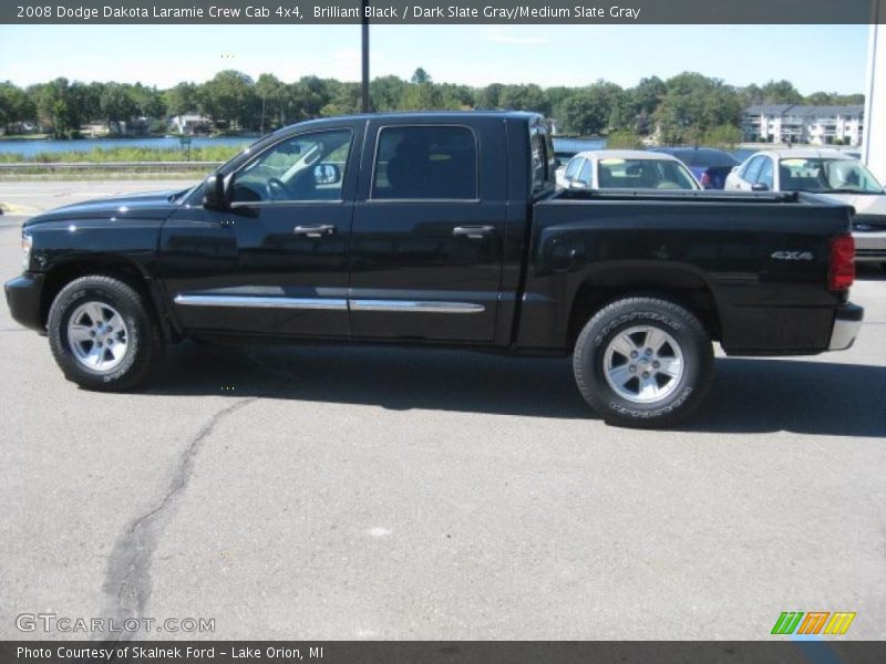 Brilliant Black / Dark Slate Gray/Medium Slate Gray 2008 Dodge Dakota Laramie Crew Cab 4x4