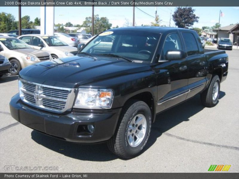 Brilliant Black / Dark Slate Gray/Medium Slate Gray 2008 Dodge Dakota Laramie Crew Cab 4x4