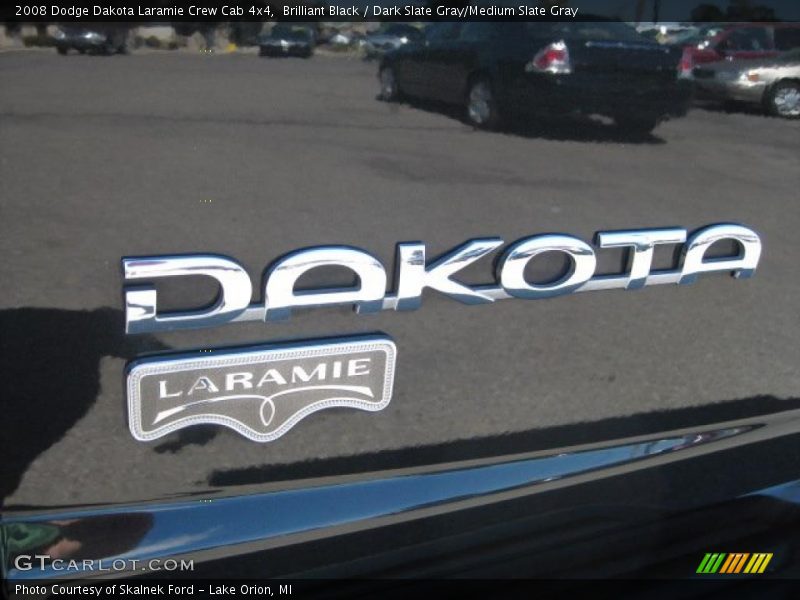 Brilliant Black / Dark Slate Gray/Medium Slate Gray 2008 Dodge Dakota Laramie Crew Cab 4x4