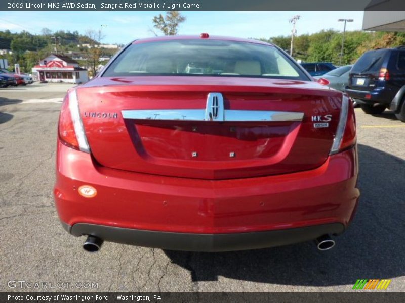 Sangria Red Metallic / Light Camel 2009 Lincoln MKS AWD Sedan