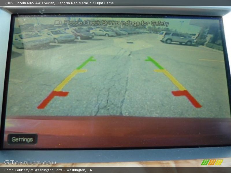 Sangria Red Metallic / Light Camel 2009 Lincoln MKS AWD Sedan