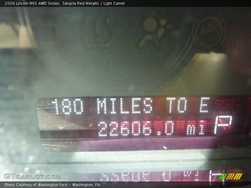 Sangria Red Metallic / Light Camel 2009 Lincoln MKS AWD Sedan