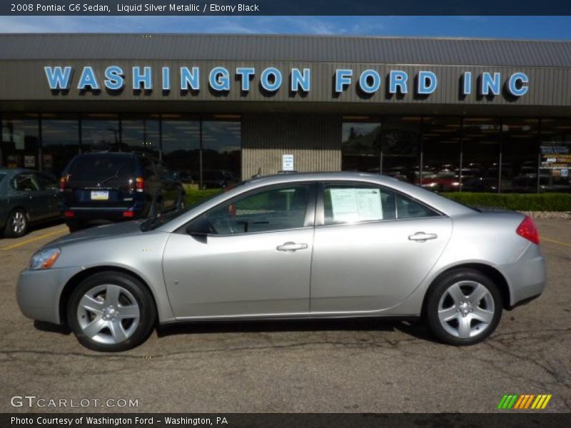 Liquid Silver Metallic / Ebony Black 2008 Pontiac G6 Sedan