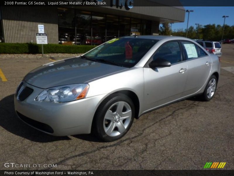 Liquid Silver Metallic / Ebony Black 2008 Pontiac G6 Sedan