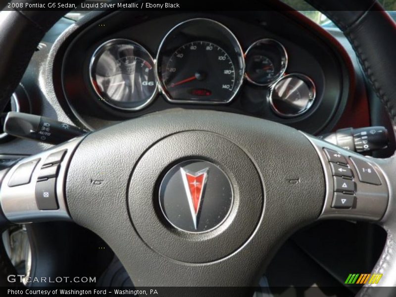 Liquid Silver Metallic / Ebony Black 2008 Pontiac G6 Sedan