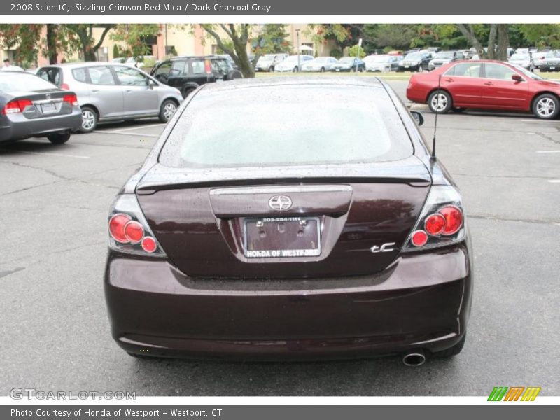 Sizzling Crimson Red Mica / Dark Charcoal Gray 2008 Scion tC
