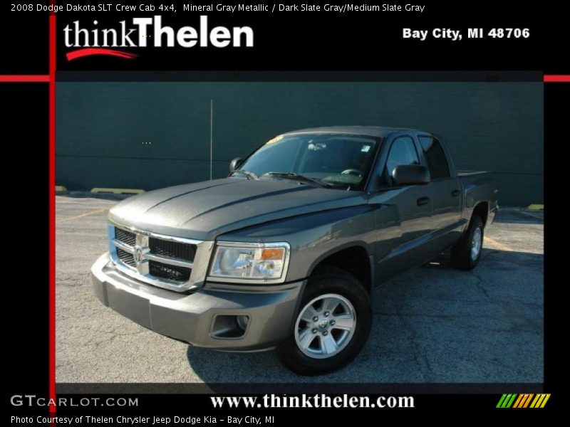 Mineral Gray Metallic / Dark Slate Gray/Medium Slate Gray 2008 Dodge Dakota SLT Crew Cab 4x4