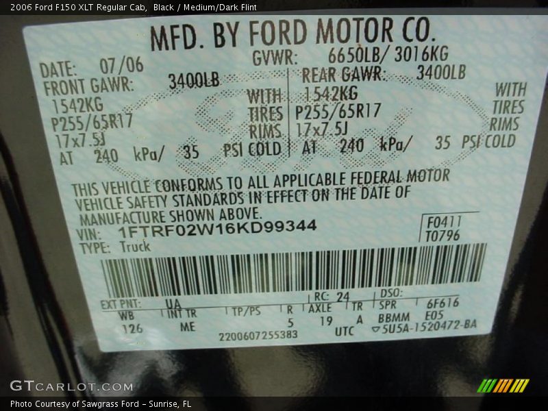 Black / Medium/Dark Flint 2006 Ford F150 XLT Regular Cab