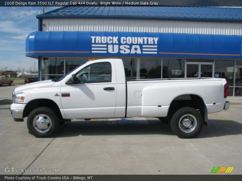 Bright White / Medium Slate Gray 2008 Dodge Ram 3500 SLT Regular Cab 4x4 Dually