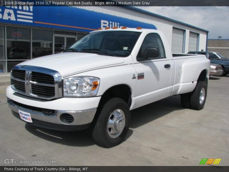 Bright White / Medium Slate Gray 2008 Dodge Ram 3500 SLT Regular Cab 4x4 Dually