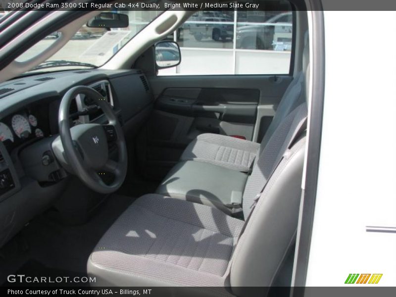 Bright White / Medium Slate Gray 2008 Dodge Ram 3500 SLT Regular Cab 4x4 Dually