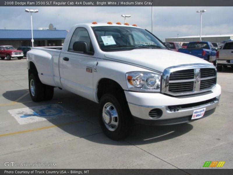Bright White / Medium Slate Gray 2008 Dodge Ram 3500 SLT Regular Cab 4x4 Dually